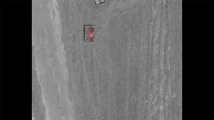 screen shot from video showing detection of crude oil on sod