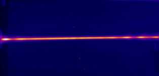 Thermal profile of an un-cooled optical fiber while being tested with 100W of CO2 laser light