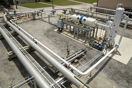 overhead view of multiphase flow facility