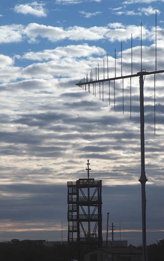 SwRI’s 200-acre antenna test range includes two 70-foot towers to simulate and evaluate antenna systems on the masts of naval vessels at sea.