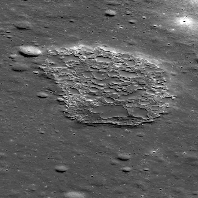 Lunar Reconnaissance Orbiter image of patch of basalt known as Ina