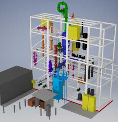 A computer model of a plastics recycling pyrolysis unit