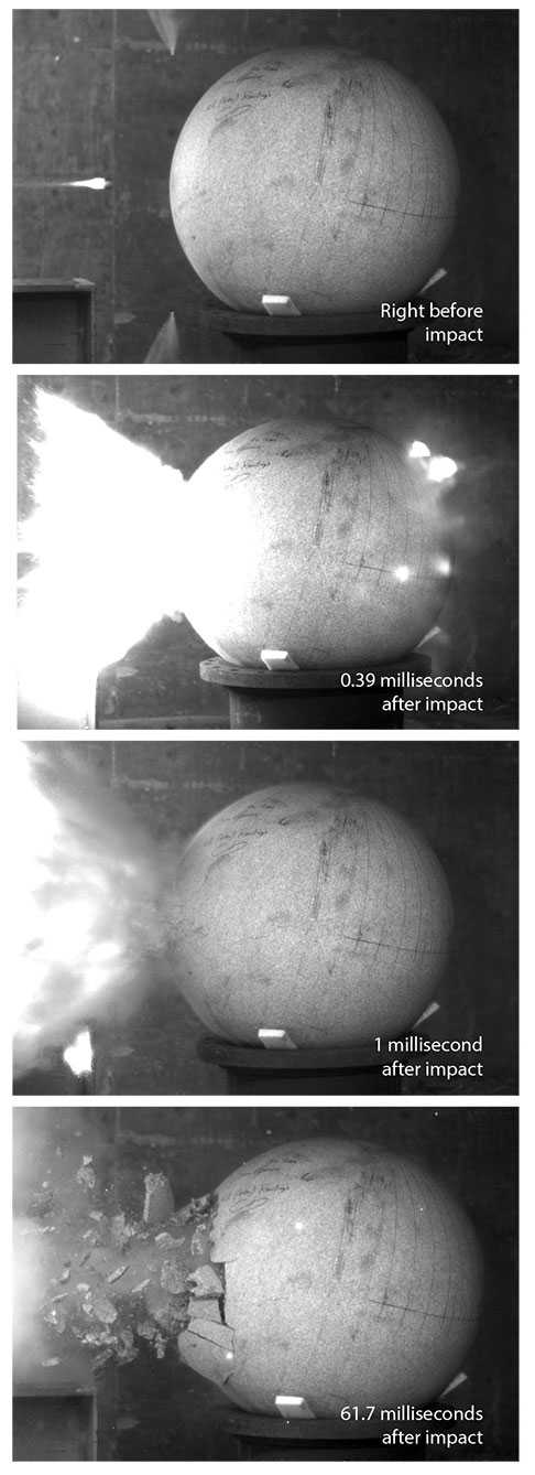 aluminum sphere impact