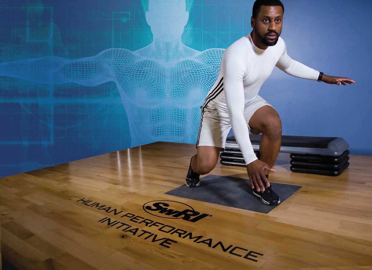 an athlete participating in markerless motion capture