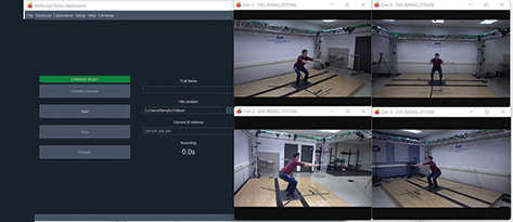 (left) ENABLE graphical user interface. (right) series of images depicting kinematics from video inputs
