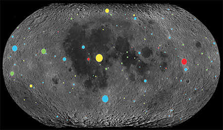 LRO moon crater data