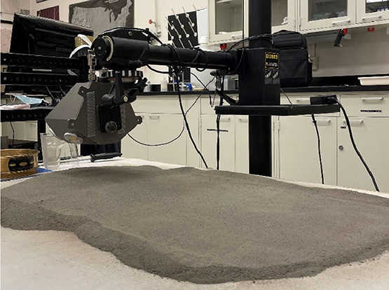 Testing terrestrial autonomous vehicle sensor systems on simulated lunar regolith.