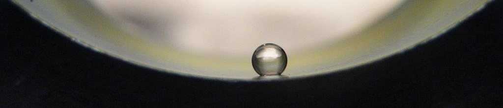 A water droplet on the inside surface of a coated pipe