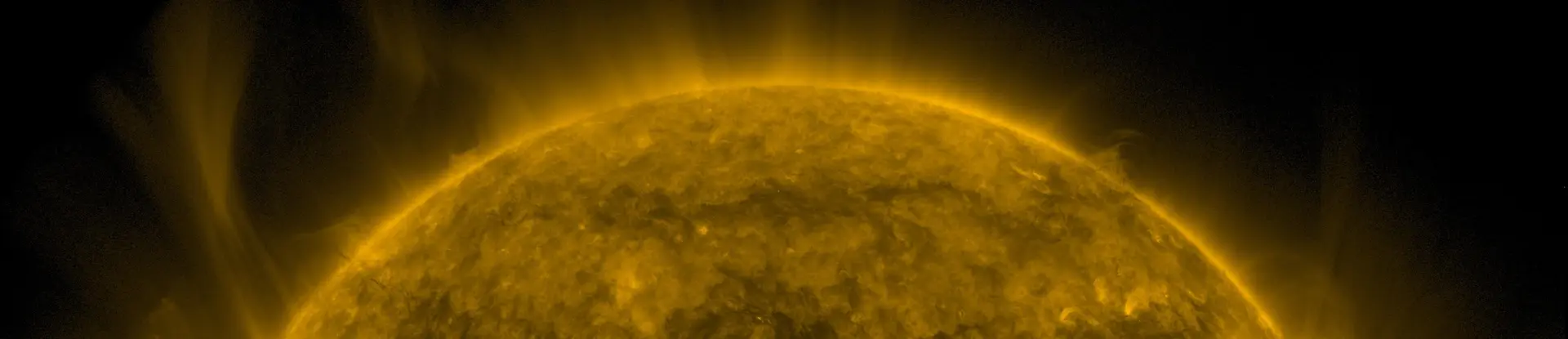The Sun's glowing magnetic field against black space