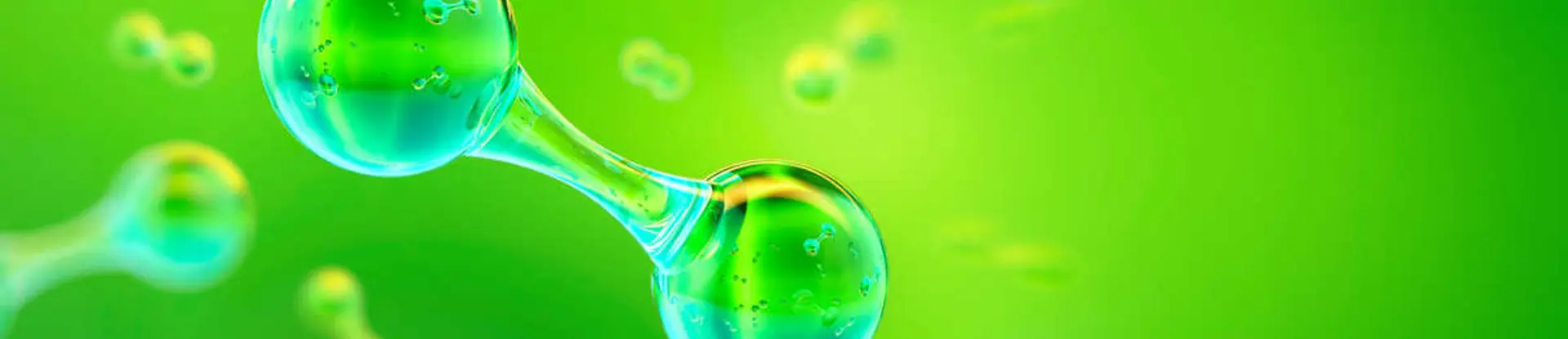 Green hydrogen h2 gas molecule