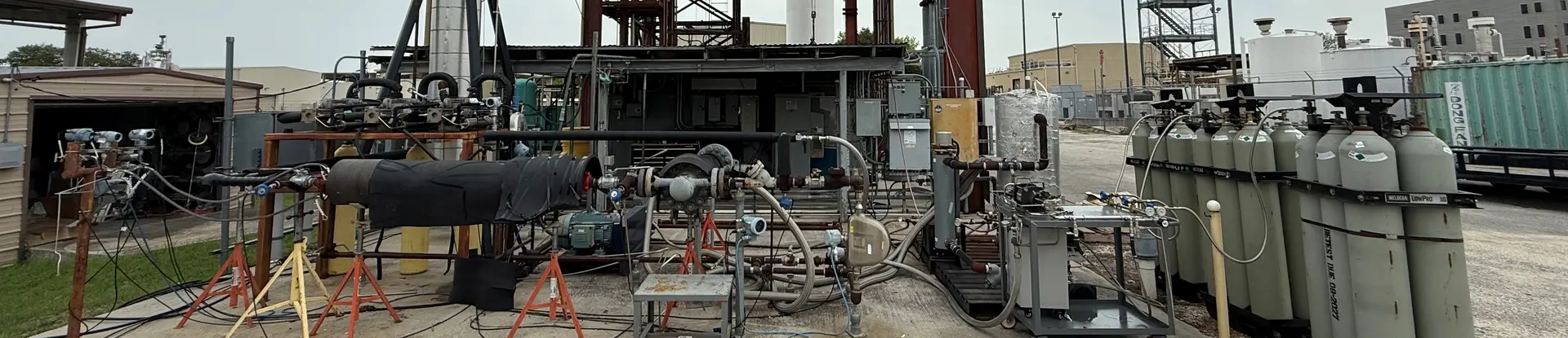 Exterior of SwRI's Gas-Oil Inflow Control Device (ICD) Test Facility on a cloudy day