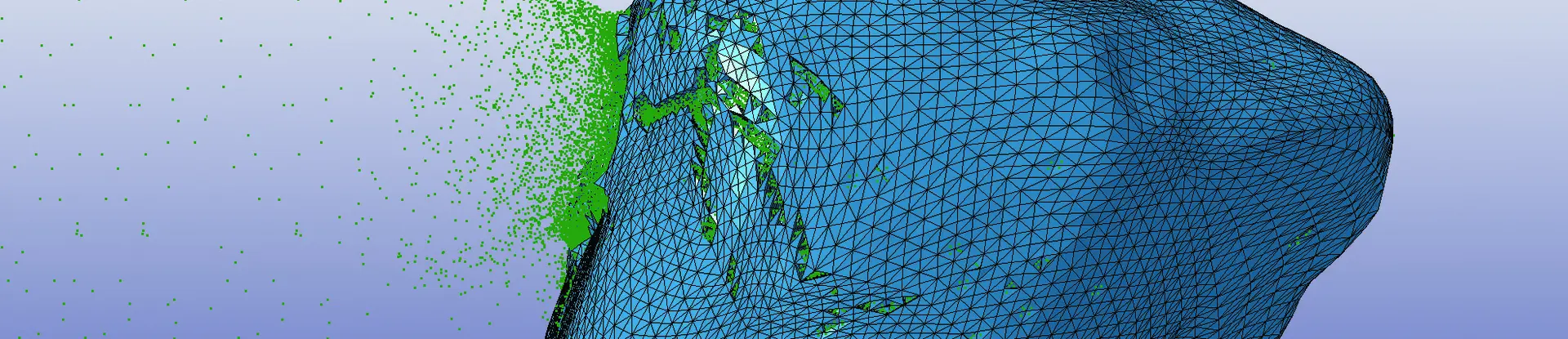 Space debris impacting surface