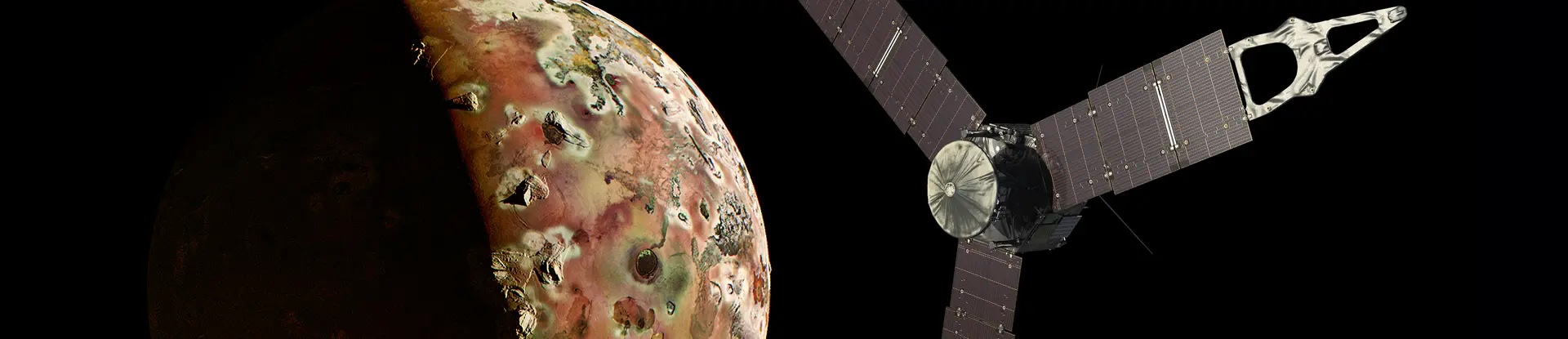 Image of the Juno probe in black space
