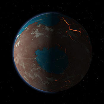 Early Mars showing liquid and volcanic activity
