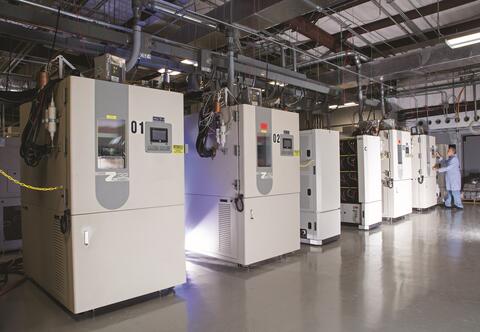 An SwRI engineer working in the Energy Storage Technology Center