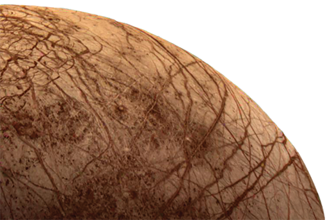 Cropped image of a the top of the Europa moon