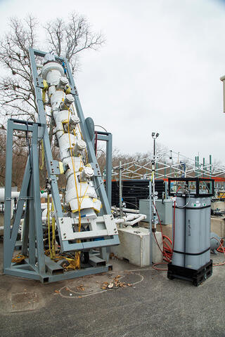 gas foam test stand in SwRI's pilot-scale facility