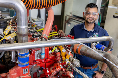 Dr. Vickey Kalaskar in a test cell