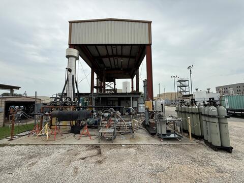 Exterior of SwRI's Gas-Oil Inflow Control Device (ICD) Test Facility on a cloudy day