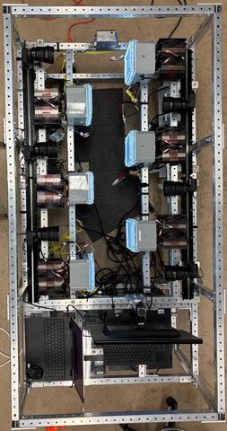 Overhead view of a flight rig containing electrolyzer technology