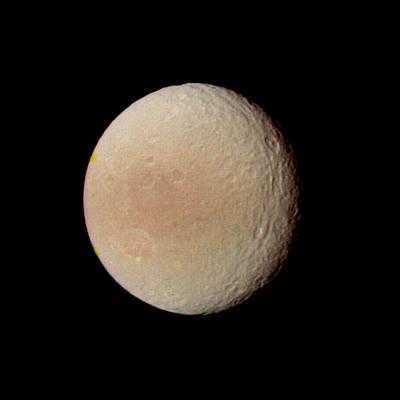 Voyager 2 obtained this image of Tethys on Aug. 25