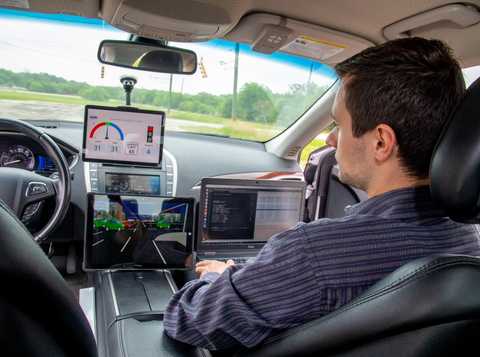 Vehicle passenger viewing screens of SwRI’s ARPA-E NEXTCAR project 