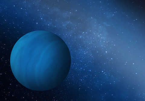 Artist's impression of a fifth planet as it is ejected from the solar system.