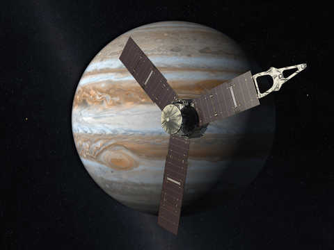Juno orbiting Jupiter