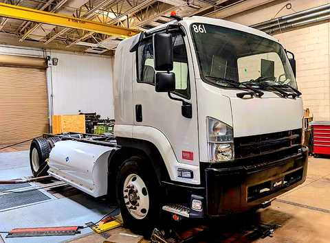 medium-duty natural gas hybrid demonstration truck 