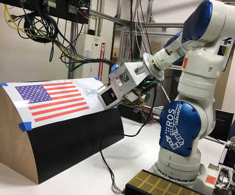 image: large-scale robotic technique for inkjet printing intricate graphics on aircraft and other complicated surfaces