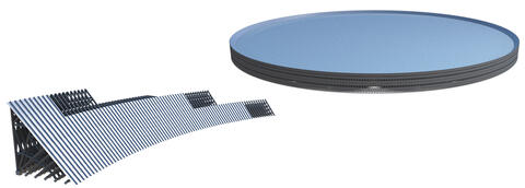 Graphic of components of a steel structural dam