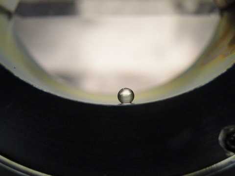 water droplet on the inside surface of a coated pipe 
