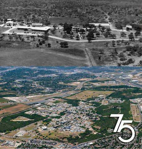 Comparison of SwRI aerials from 1947 and 2022