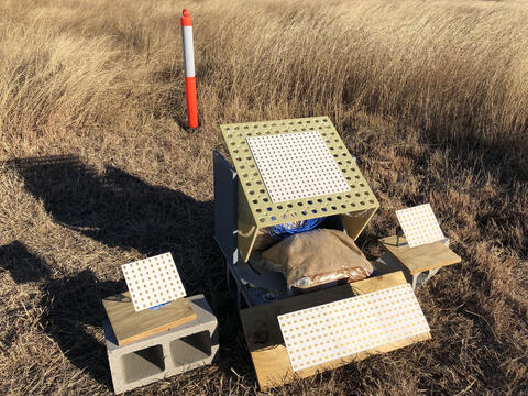 Van Atta retroreflector panels in various geometric patterns