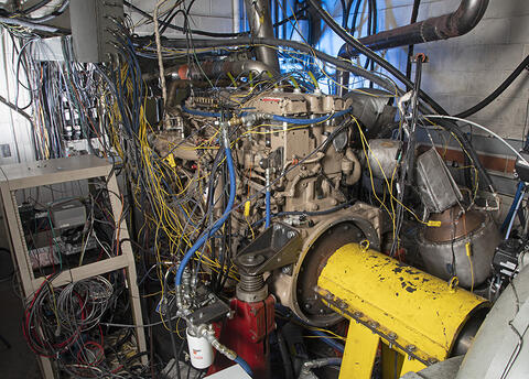 Wires and machinery in the ultra-low NO<sub>X</sub> test cell