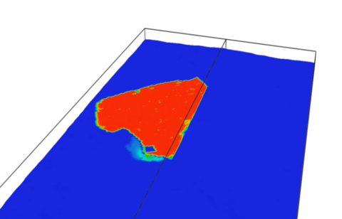 Computer image of real-time modeling 