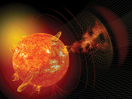 Solar flare graphic