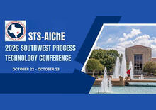 STS-AIChE Southwest Process Technology Conference with dates and image University of Houston building