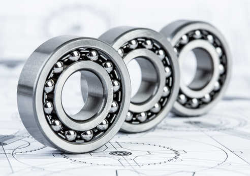 ball bearings on a technical drawing