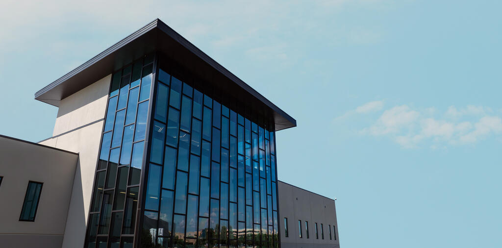 Photo of the front of SwRI's new Center for Accelerating Materials and Processes (CAMP) building