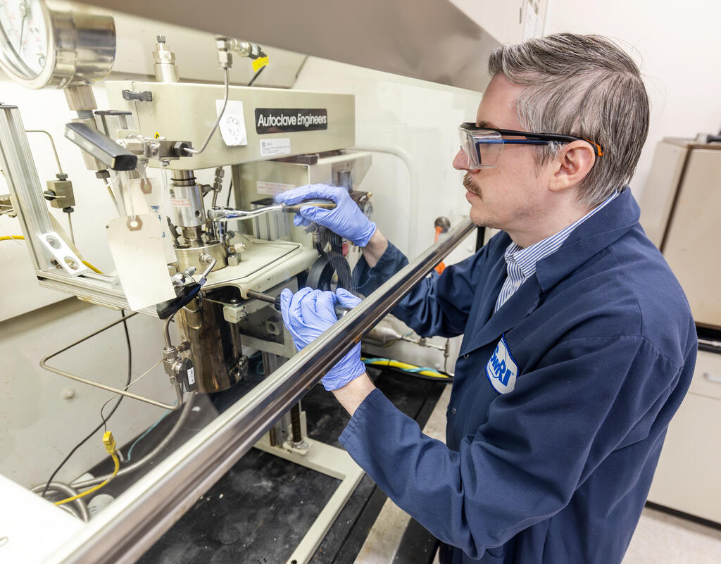 Researcher doing graphene production