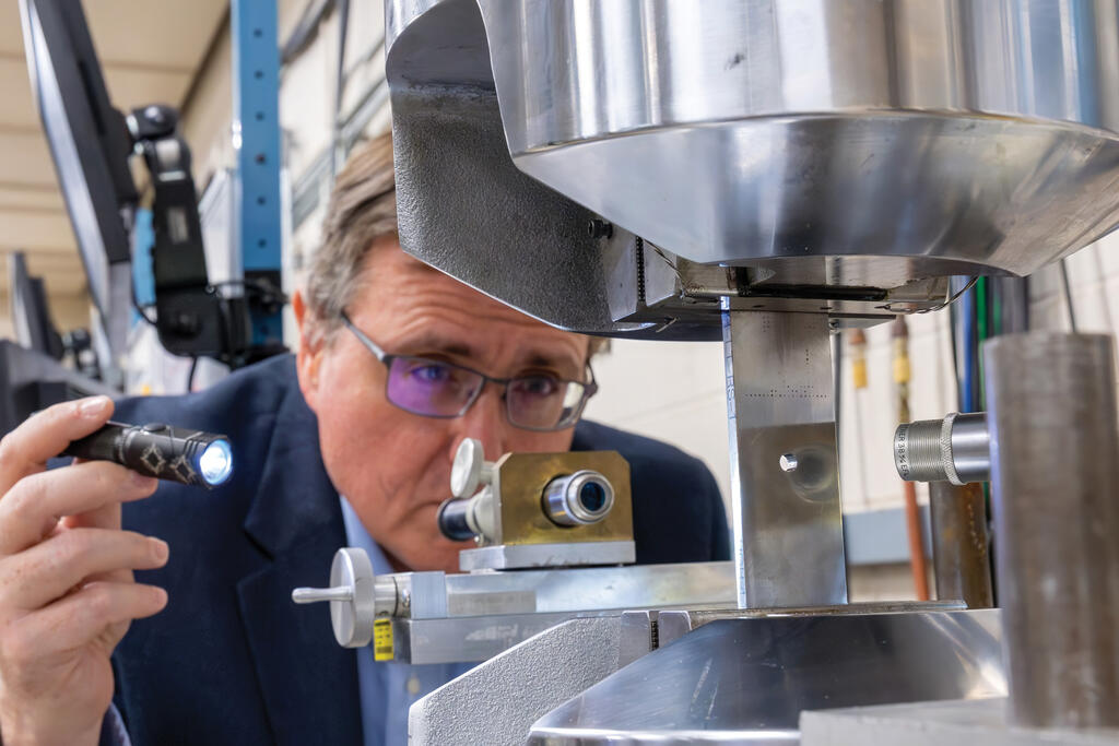 Dr. James Sobotka conducting fatigue testing