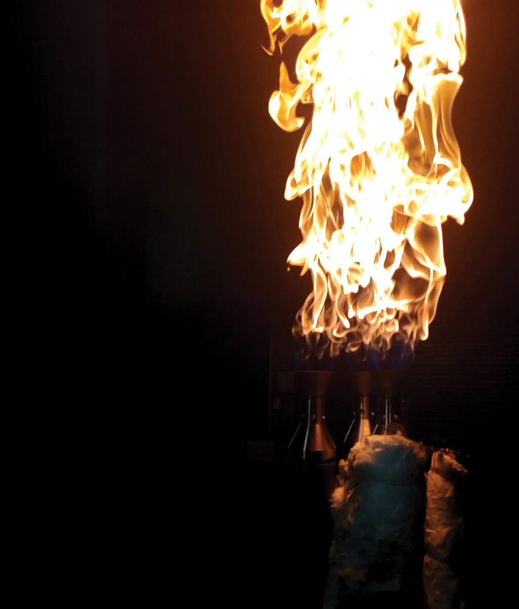 Testing of an advanced methane flare burner