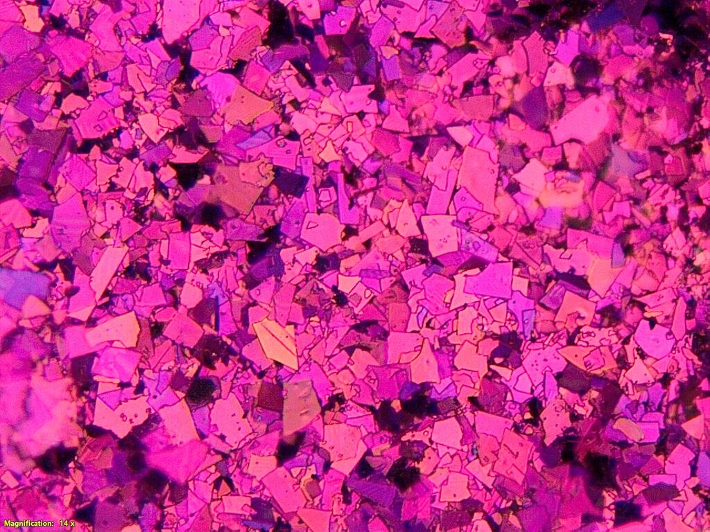 microscopic image of nanoflakes used in optical coatings