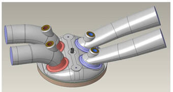 3D design illustration of a combustion system