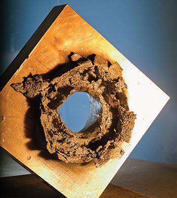 metal plate blasted by two-stage light gas gun