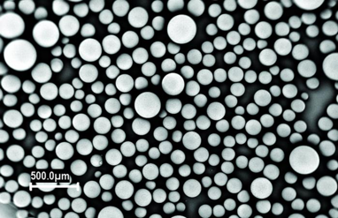 Microspheres from spinning disk atomization.