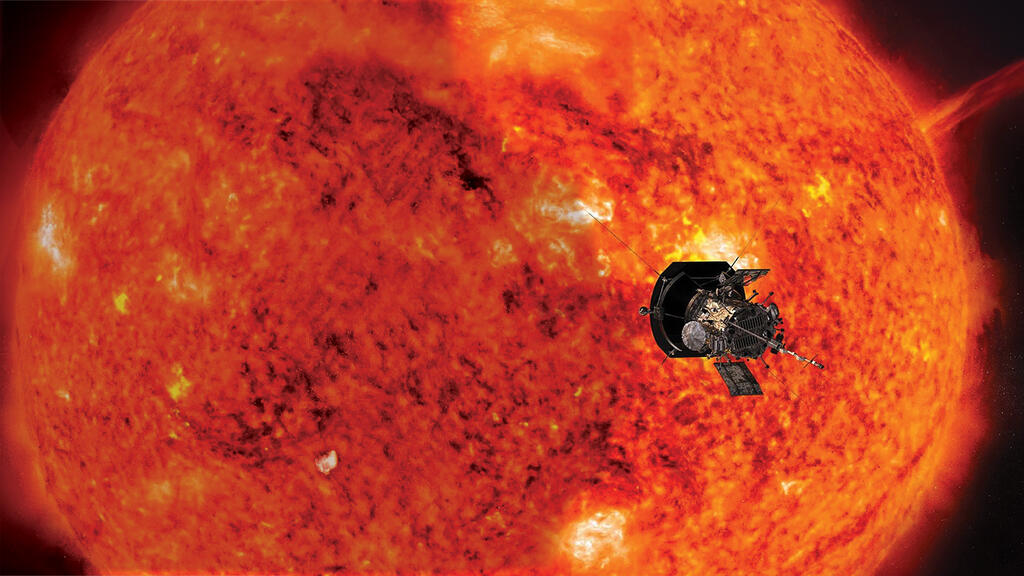 Image of Parker Solar Probe swinging by the sun