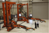 Plastic media blast robotic system developed by SwRI