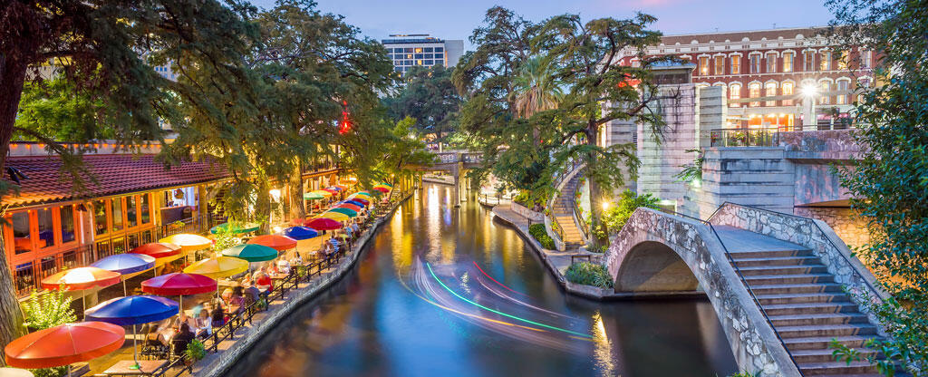 San Antonio River Walk at dusk